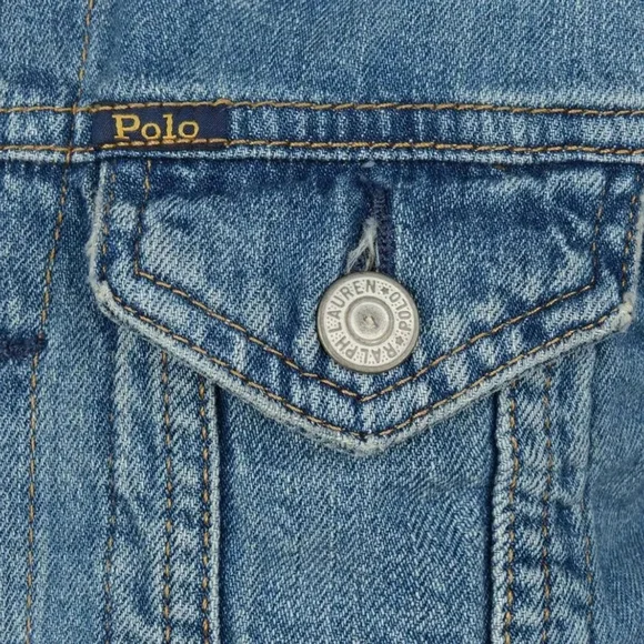 * Polo by Ralph Lauren Logo Cropped Denim Jacket Size 16